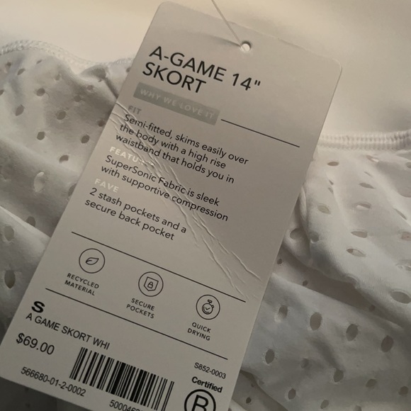 Athleta A-Game Skort 14" White - Picture 8 of 11